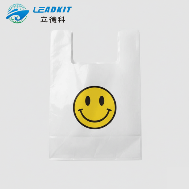 T-shirt bag with a smiley face logo T-shirt bag with a smiley face logo